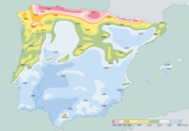 Mapa de Niveis de Insolacao na Peninsula Iberica