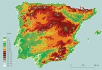 Mapa da Configuracao do Relevo Peninsular